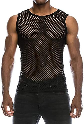 夏服 ｔシャツ メンズ Yangqigy メッシュ 無地 ノースリーブ タンクトップ インナー スリム おしゃれ カジュアル かっこいい 軽い 薄手 快適 ゆったり トップス 涼しい ゆるtシャツ 通勤 旅行 普段着 スポーツ ストリート系