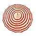 Topwedding 36'' Retro Hook Handle Striped Pagoda Parasol Rain Sun Wedding Umbrella,Beige and Red