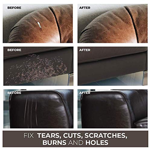 Leather Repair Kits for Couches - Vinyl Repair Kit, Leather Repair Kit for Car Seat, Furniture Repair Kit - Leather Scratch Repair for Refurbishing for Upholstery, Couch, Boat, Car Seats, Leather Dye