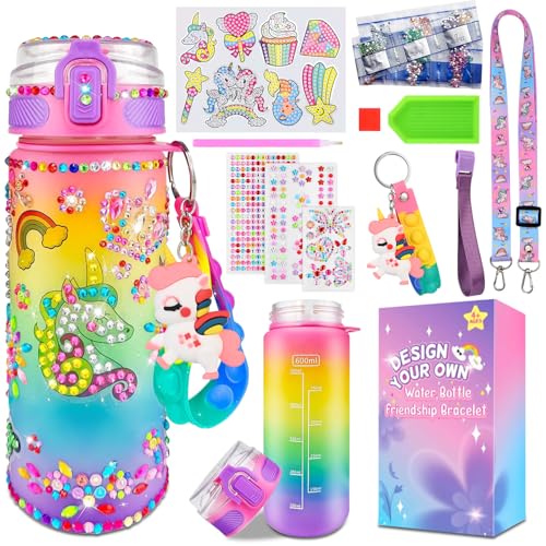 Kit de Manualidades para Niñas Juguetes para Niñas 4-12 Años, Regalo Niña el Día del Niño, Diamond Painting para Niños de Botella Agua DIY, Regalos para Niña Cumpleaños de 5 6 7 8 9 10 11 12 Años