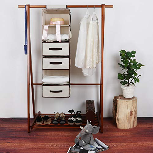image for StorageWorks 6-Shelf Hanging Dresser, Foldable Closet Hanging Shelves 