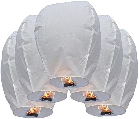 Creatov Chinese Flying Sky Lanterns, White, 50 Pack