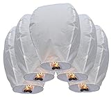 Premium Quality Chinese Flying Sky Lanterns, 20 Pack White, 100% Biodegradable, Fully Assembled And Fuel Cell Attached ...