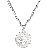 Jude Jewelers Stainless Steel Masonic Emblem Freemason Biker Statement Party Pendant Necklace