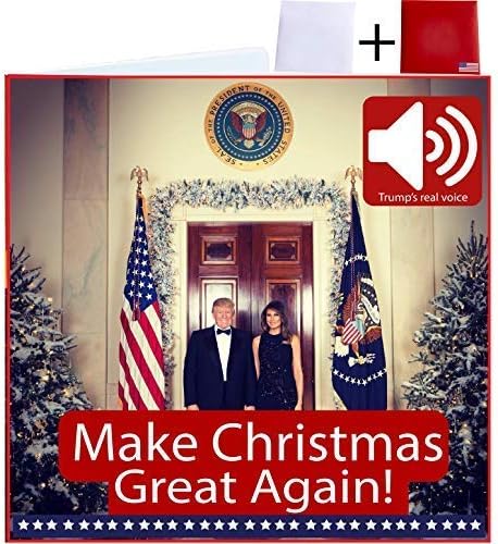Merry Christmas Talking Trump Card Real Voice Beautiful Design Wishes You A Merry Christmas For Trump Lovers Greeting From President Of The United States 2 Envelopes Included Red Hometeam