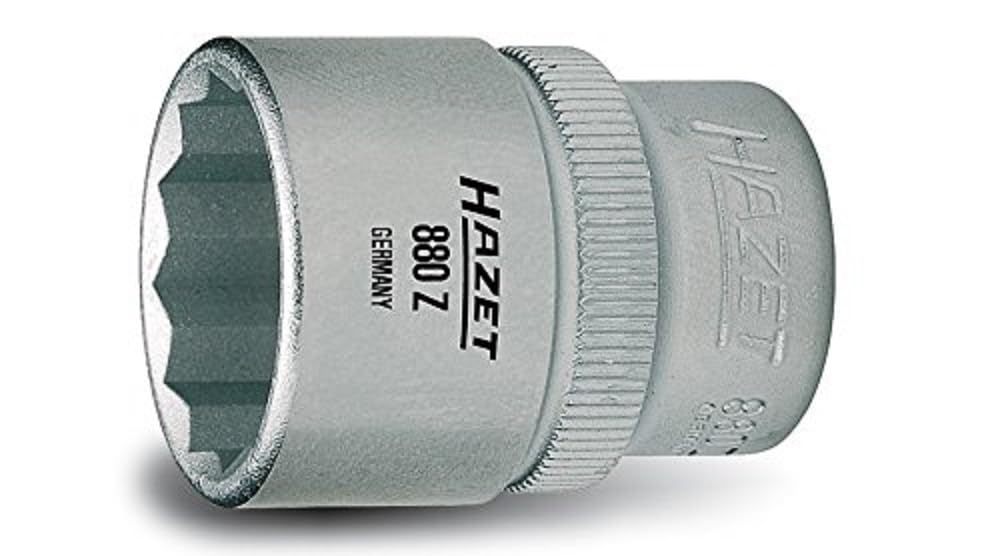 HAZET 880Z-10 25 mm 12-Point Traction Profile Socket - Chrome-Plated/Polished
