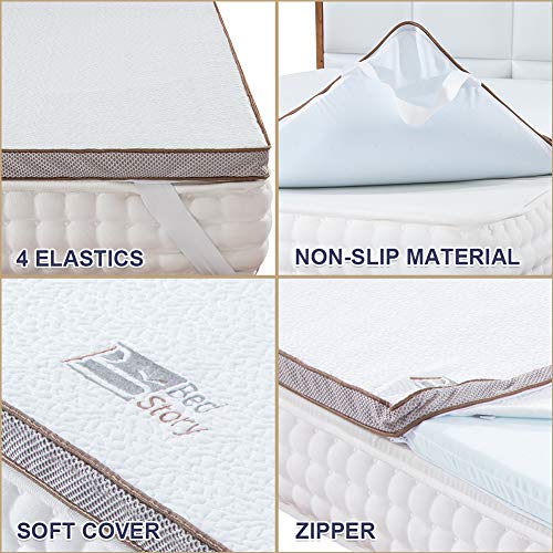 BedStory 2 Inch Mattress Topper, Gel Infused Memory Foam Mattress