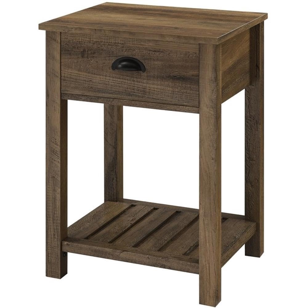 Walker Edison Farmhouse Square Side Accent Table Set-Living-Room Storage End Table with Storage Door Nightstand Bedroom, 18 Inch, Rustic Oak Image Walker Edison Farmhouse Square Side Accent Table Set-Living-Room Storage End Table with Storage Door Nightstand Bedroom, 18 Inch, Rustic Oak Image