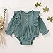 Infant Blue Romper Baby Girl Cotton Linen Long Sleeve Solid Romper Baby Clothes Girl 0-3 Months