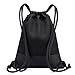 Drawstring Backpack Bag String Waterproof Sackpack Black Sport Gym Backpacks Nylon