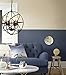 Perfectshow 4-lights Vintage Edison Metal Shade Round Hanging Ceiling Chandelier Retro Iron Rustic Spherical Pendant Light Kitchen Island