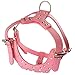 Didog Rhinestones Leather Dog Harness for Medium and Large Dogs,Fit Pit Bulldog Terrier Mastiff Puppy Boxer(Pink)