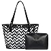 Clear Tote Bags with Full Chevron Stripe Shoulder Handbag with Interior Pocket