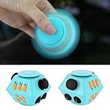 Fidget Cube, Mercu 2nd version 2017 Hand Spinner Fidget EDC Focus Toy Ultra Durable High Speed 1-5 Min Spins (Blue)