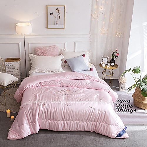 Silky Soft Solid Comforters with Lace, Monet Garden Embroidered Decor