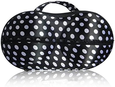 Protective Bra Underwear Lingerie Storage Organizer Box Case for Travel-Black&amp;White Dots