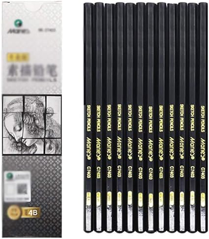 Amazon 炭スケッチ鉛筆スケッチペン鉛筆画ペンプロフェッショナルカーボンペンソフトミディアムとハード初心者ペイントツールアートツール4b 色鉛筆 文房具 オフィス用品