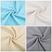 Caydo 4 Pieces Large Linen Needlework Fabric for Garment Craft, Flower Pot Decoration and Tablecloth, 62 by 19 Inch (White and Creamy), 58 by 19 Inch (Blue and Gray)
