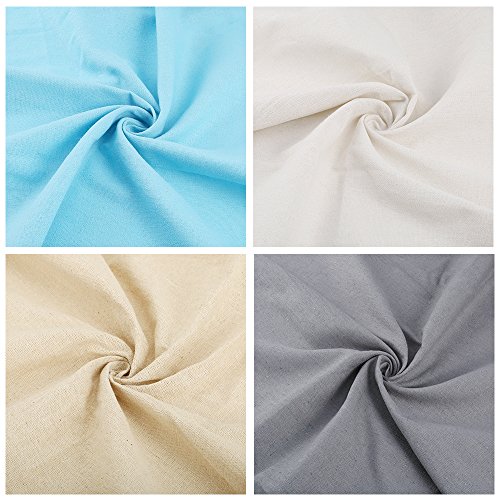 image for Caydo Linen Needlework Fabric, 4 Colors for Garment Craft, Flower Pot 