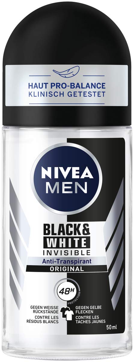 Nivea Men Invisible Roll-On Deodorant, 50 ml
