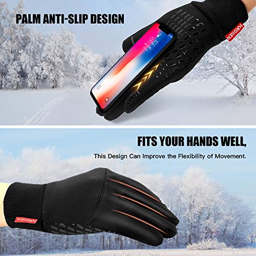 Hurdilen Winter Gloves for Men and Women, Lightweight Sports Gloves, Warm Anti-Slip Touch Screen Gloves for Cycling Riding Driving and Running (Medium)