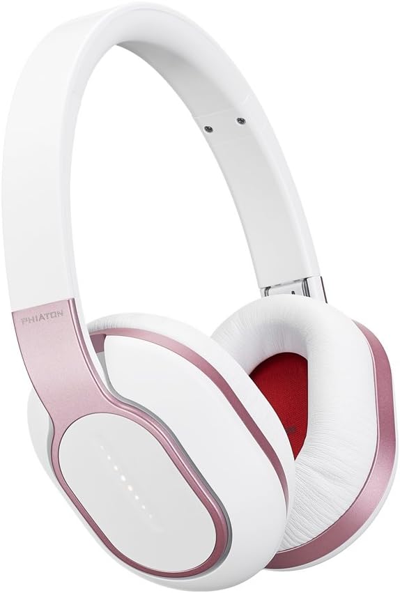 Phiaton Bluetooth Wireless BT 460 Qualcomm Touch Interface, Premium Headphones with Mic, Smart Play and Pause, Pink