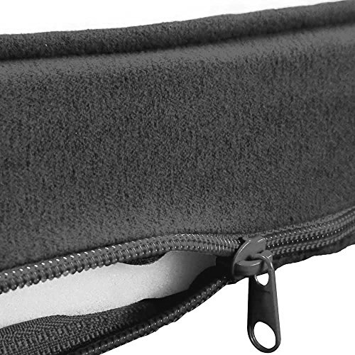 Floppy Dawg Gel Memory Foam Dog Bed and Crate Cover Blanket Bundle, Removable Cover, Waterproof Liner, Fits 42 Inch Crates. Slate Gray Suede and Fleece with White Sherpa Top. - Thumbnail 3