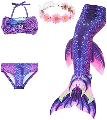 2018 3PCS Girls' Swimsuit Mermaid Tail For Swimming Princess Tropical Bikini Gift Masquerade Pool Party
