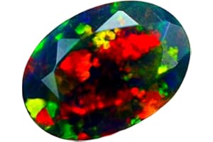 JAI GEMS Faceted Black Opal Gemstones Smoked OVAL 9-11Mm Size, multi-color, 10mm to 12mm