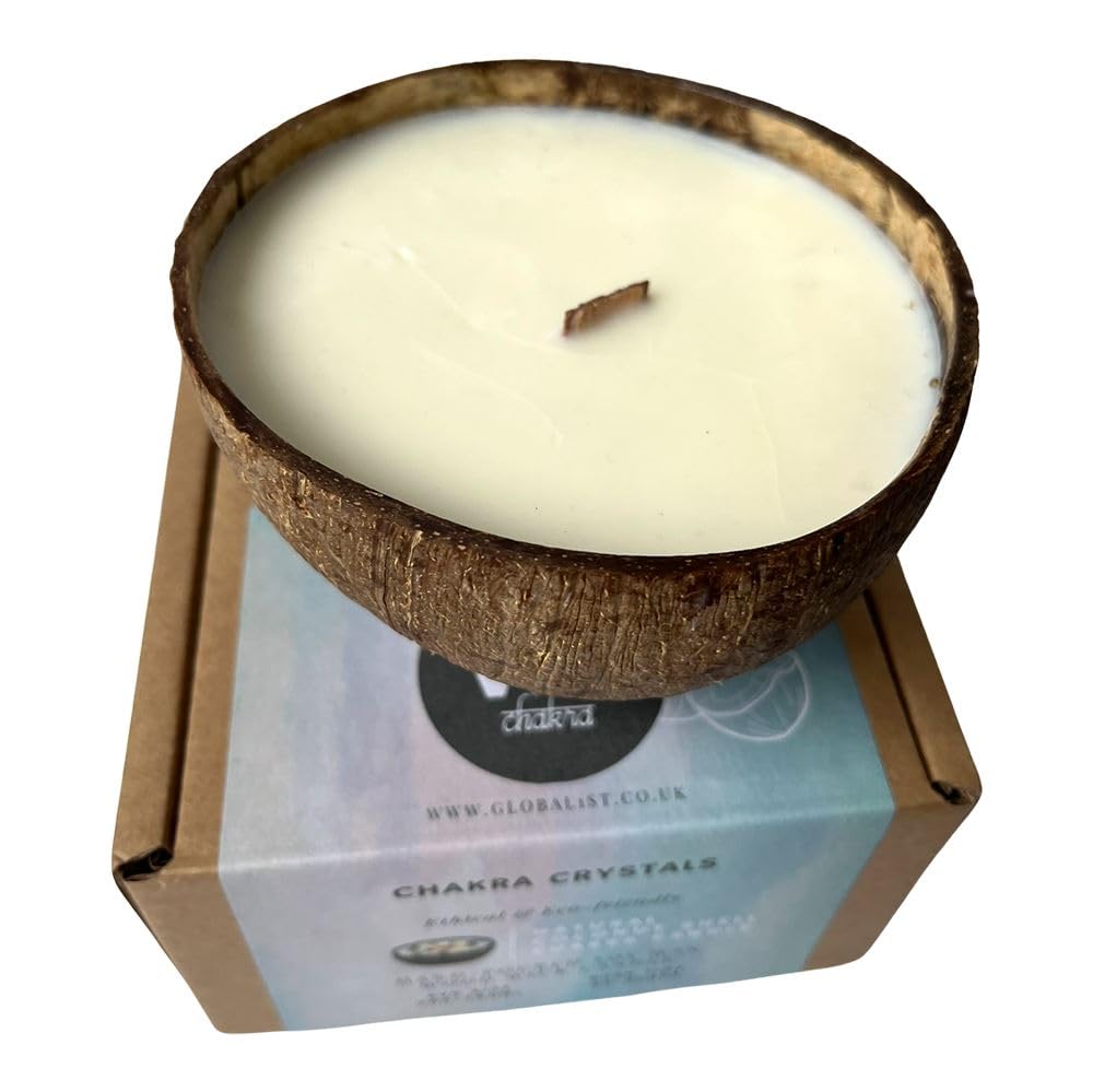 Vie Naturals Handmade Candle in a Natural Coconut Shell, Coconut