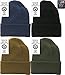 ARMYU Military Genuine GI Watch Cap Warm Winter USN Wool Beanie Solid Cuffed Army Hat (Navy Blue)