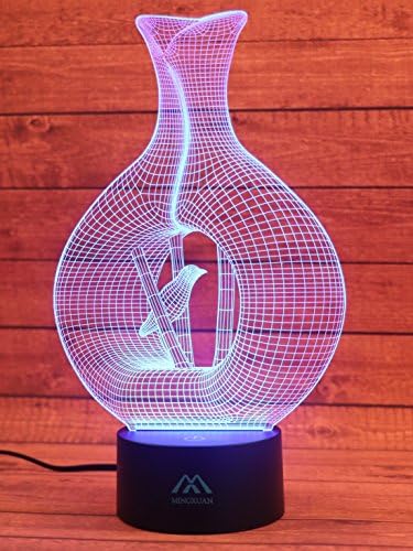 Vase Bird 3D Night Light 7 Color LED Touch Table Desk Lamps Energy saving Animal Lights Fashion Creative Home Decoration Gift…