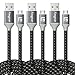 Fasgear Micro USB Charger Cable, 3 Pack 6ft Long Nylon Braided Fast Charging Cord Compatible Samsung Galaxy S7 S6 Edge J7, HTC, Nexus, LG, PS4 and More Android Devices (3 PCS Black)