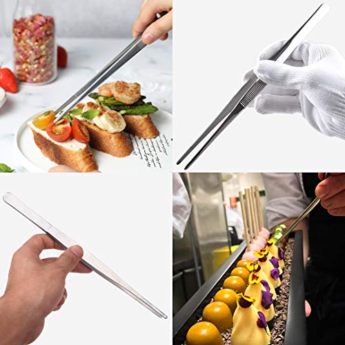 Meichu Kitchen Tweezers Long Tweezers, 12 Inch Stainless Steel Food