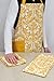 DII Cotton Adjusatble Women Kitchen Apron with Pockets and Extra Long Ties, 37.5 x 29, Cute Apron for Cooking, Baking, Gardening, Crafting, BBQ-Damask Mustard