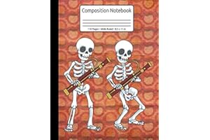 Skeleton Bassoon Band Player Reeds Bassoonist Composition Notebook 110 Pages Wide Ruled 8,5 x 11 in: Bassoon Music Journal