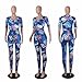 Women's V Neck Short Sleeve Tropical Floral Bodycon Jumpsuit Romper Pants Blue S