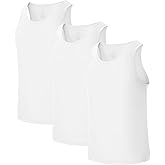 BAMBOO COOL Men's Tank Top Undershirts Moisture Wicking Breathable, Fitted Ruglar Fit T Shirts for Men 3 Pack