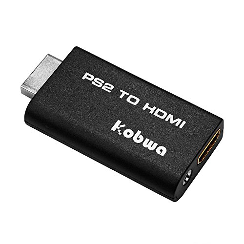 KOBWA Video Converter PS2 to HDMI Converter with 3.5mm Audio Output for HDTV HDMI Monitor