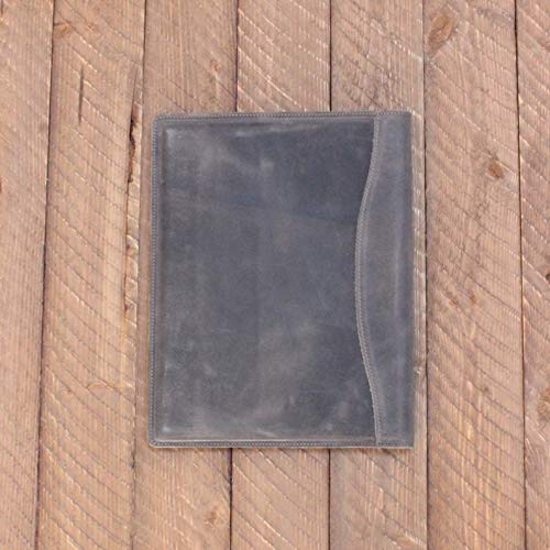 PEGAI Personalized Leather Portfolio/Legal Padfolio, Distressed Leather Legal Pad Folio - Marshall Rock Gray