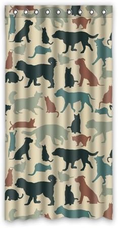 Home Decorative Custom Dog Window Curtain For Living Room/Bedroom/Patio Door/Bathroom,Home Decor,Window Curtain 50" X 96"(One Piece)