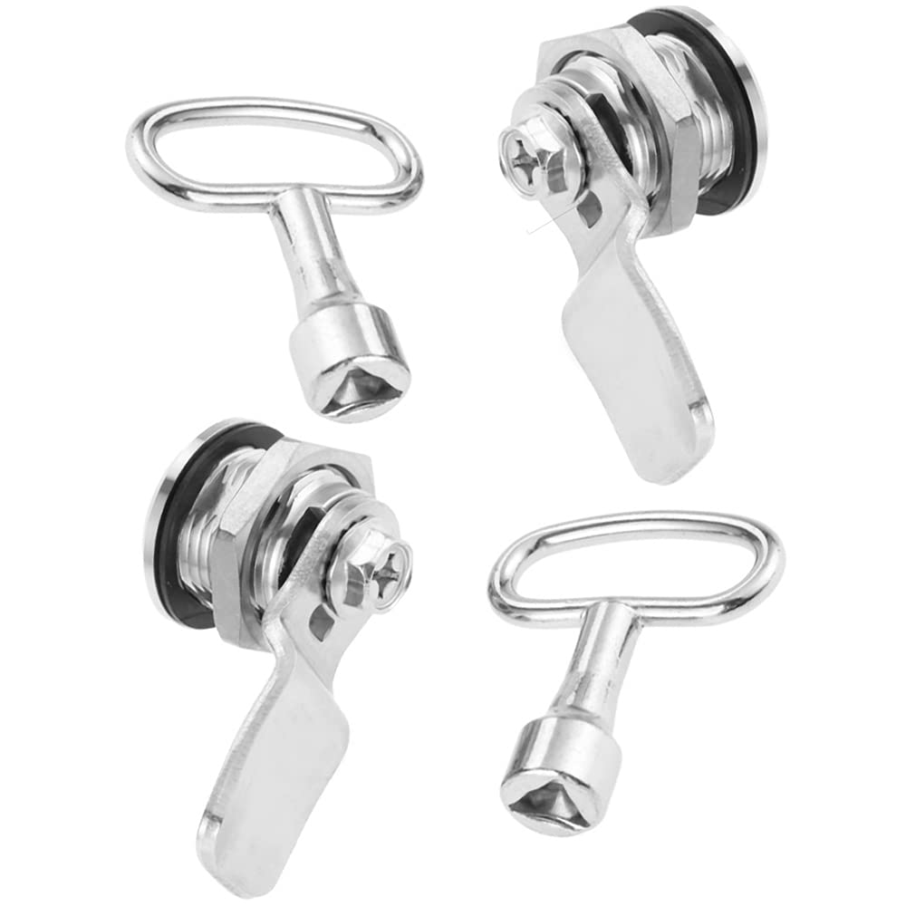 KREDHONG 2 Pcs Gas Meter Lock Cam Lock Stainless Steel Metro Train Door Lock Multifunction Electric Cabinet Lock with Triangle Socket Key for Trash Bin Elevator (A Triangle Socket Key)