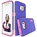 TOTU Heavy Duty Dual Layer Protective Case Hybrid Bumper Scratch Resistant Shock-Absorbing Defender Carrying Case for Samsung Galaxy S6 Edge – Indigo Violet/Light Rose