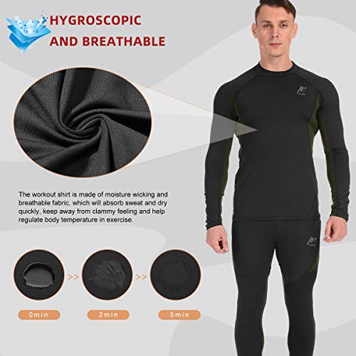 MeetHoo Thermal Underwear for Men, Fleece Lined Base Layer Set Long