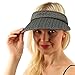 UPF UV Sun Protection Wide Brim 100% Cotton Beach Pool Visor Golf Cap Hat, Black, One Size