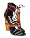 Cape Robbin Women Mixed Media Open Toe Color Block Chunky Heel Sandal HJ91 Orange 11