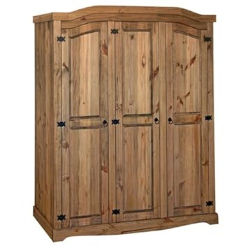 Corona Mexican Pine 3 Door Wardrobe Triple Amazon Co Uk Kitchen