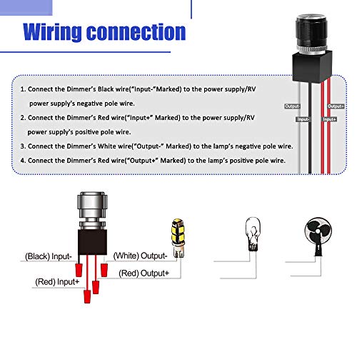 image for ALOVECO 12 Volt DC Dimmer Switch for LED RV Lights Interior, 5-24 Volt