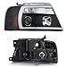 AKKON - For 2004-2008 Ford F150 Full LED Daytime Running Lamp Bar Projector Headlights Black Housing Clear Lens Full Set