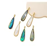 Zotoone 4pcs Natural White Shell Art Pendants Long Drop Cute Charms for Fashion Jewelry Making Diy Women Necklace Earring Accessories